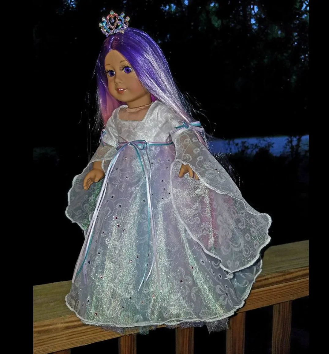 Rhinestones on dress. .webp